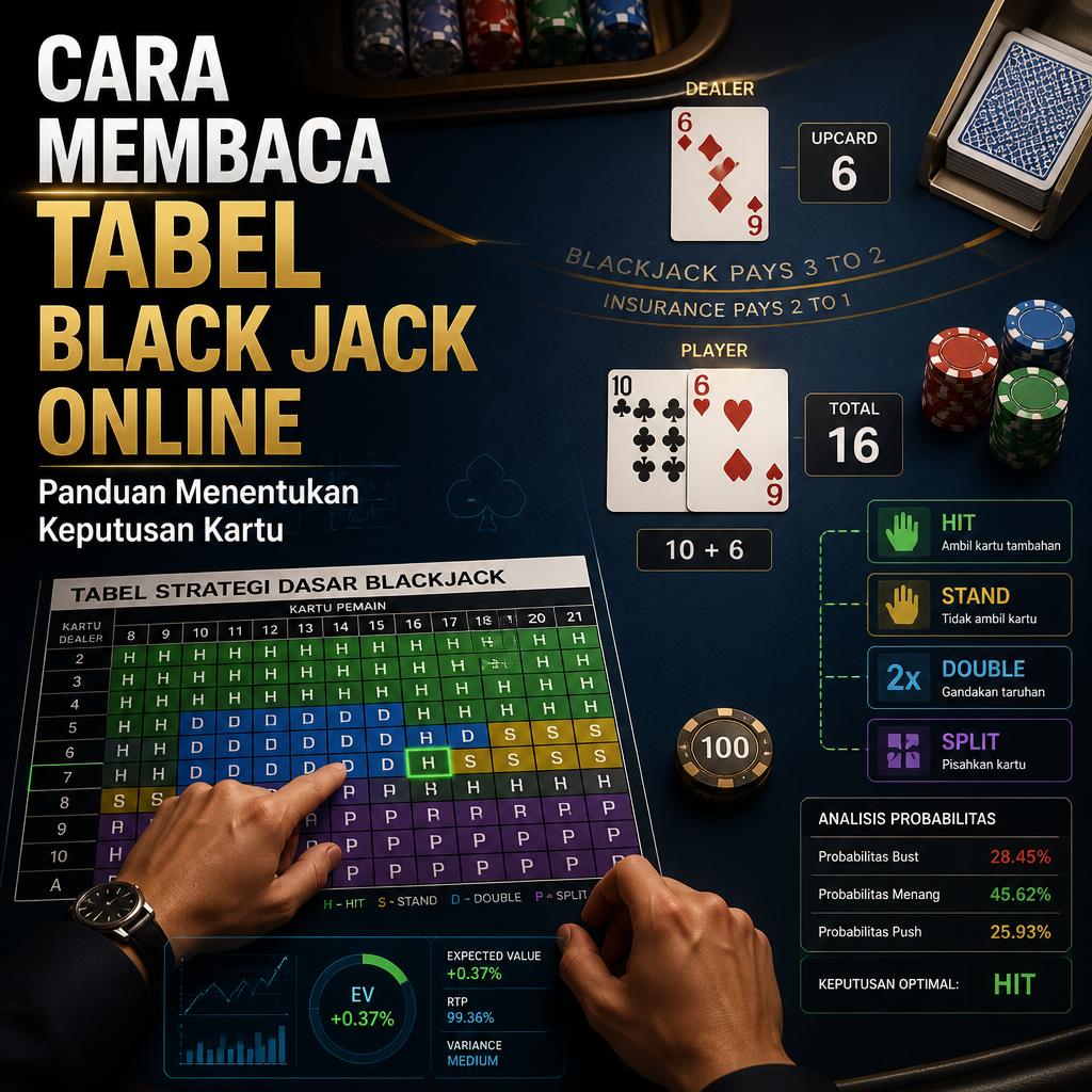 Cara Membaca Tabel Black Jack Online untuk Menentukan Keputusan Kartu